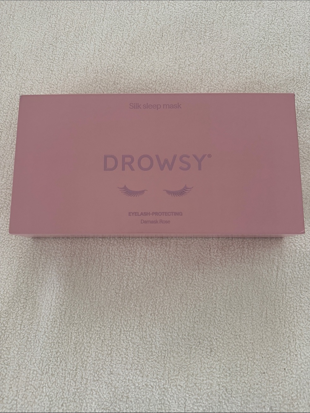 Drowsy Silk Sleep Mask - Damask Rose Pink - Eyelash-Protecting